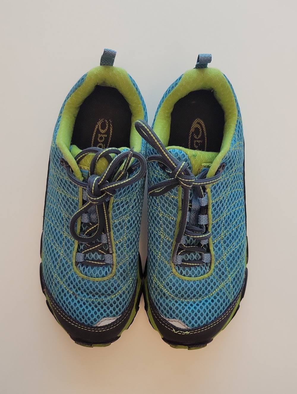 Kids Blue & Lime Mesh Active Sneakers